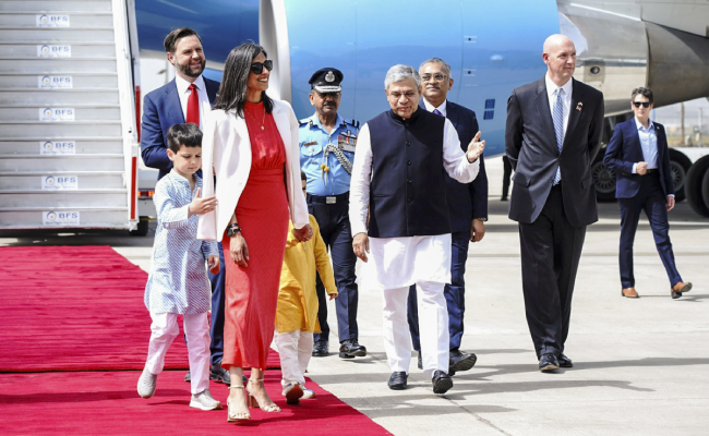 US Vice President Vance, his family arrive in Delhi to a warm welcome